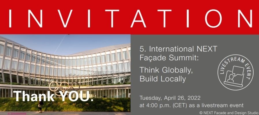 5. International NEXT Facade Summit: Think Globally, Build Locally