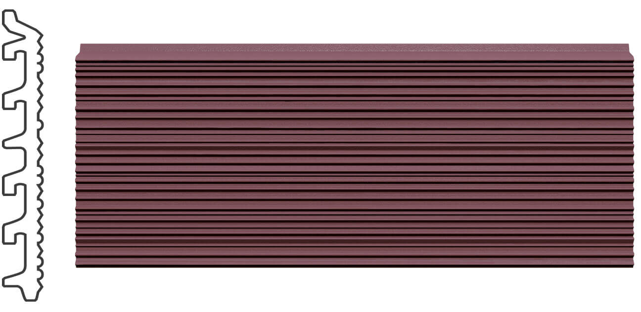 Tonality Ungleichmäßig Gerillt VI2 Fassade: Eine Nahaufnahme der ungleichmäßig gerillten Keramikplatten in Grautönen