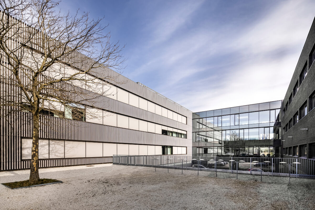 Terracotta rainscreen cladding on Velliv Ballerup Office building in Denmark - tonality reference