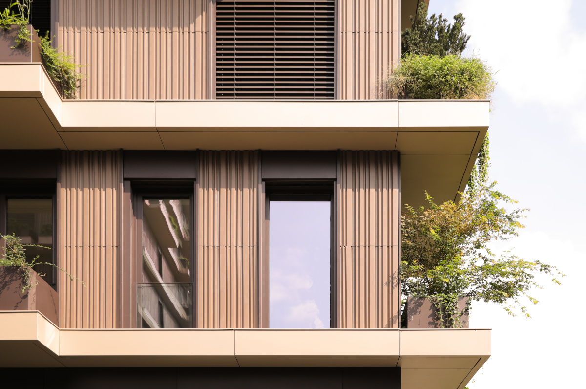Vertical ceramic facade at Montano residential building - Innovative and sustainable building design using high-quality ceramic materials