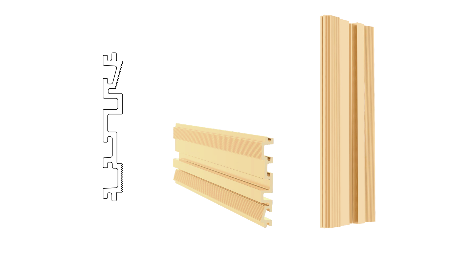 Oberfläche Gradus gerillt gerillt als Queransicht i der Farbe Beige.